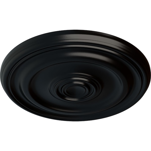 Devon Ceiling Medallion (Fits Canopies Up To 3 5/8), Hand-Painted Jet Black, 15 3/4OD X 1 1/2P